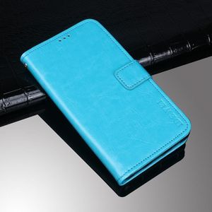 For Samsung Galaxy A82 5G idewei Crazy Horse Texture Horizontal Flip Leather Case with Holder & Card Slots & Wallet(Sky Blue)
