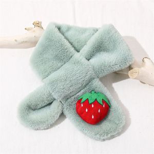 Strawberry+Lake Green Children Winter Plush Warm Scarf  Size:75 x 10cm