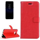 For Galaxy S8 Retro Crazy Horse Texture Horizontal Flip Leather Case with Holder & Card Slots & Wallet & Photo Frame & Lanyard(Red)
