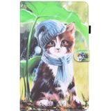 For Samsung Galaxy Tab A 10.1 2019 SM-T515 / SM-T510 Animal Pattern Horizontal Flip Leather Case with Holder & Card Slots & Photo Frame(Bib Kitten)