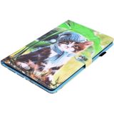 For Samsung Galaxy Tab A 10.1 2019 SM-T515 / SM-T510 Animal Pattern Horizontal Flip Leather Case with Holder & Card Slots & Photo Frame(Bib Kitten)