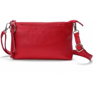 Ladies Large-Capacity Shoulder Bag Tassel All-Match Casual Messenger Bag(Red)