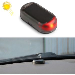 LQ-S10 Car Solar Power Simulated Dummy Alarm Warning Anti-Theft LED Flashing Security Light Fake Lamp(Red Light)