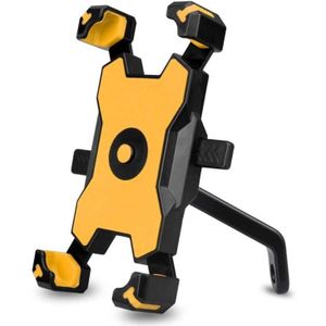 Electric Bicycle Mobile Phone Holder Can Be Rotated 360-degree Mobile Phone Holder Four-way Adjustment Bracket for Motorcycle  Style:Rearview Mirrors(Yellow)