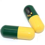 Pill-Type Electronic Pillbox Timer Portable Large-Capacity One-Piece Smart Reminder Kit(Yellow-Green)