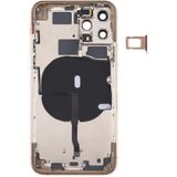 Battery Back Cover (with Side Keys & Card Tray & Power + Volume Flex Cable & Wireless Charging Module) for iPhone 11 Pro(Gold)