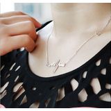 Necklace Love Shaped Titanium Steel Heartbeat Lockbone Chain Heart Pendant Necklace Female Retro Necklace Jewelry Accessorie(Gold)