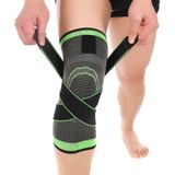 2 PCS Fitness Running Cycling Bandage Knee Support Braces Elastic Nylon Sports Compression Pad Sleeve  Size:M(Green)