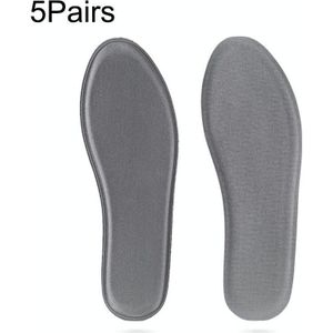 5 Pairs Thicken Breathable Non-slip Shockproof Memory Cotton Sports Full Insole Shoe-pad  Size:270mm(Grey)