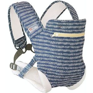 Kangaroo Baby Portable Multifunctional Baby Carrier Front Hold Baby Breathable Carrier(White Strips On Blue Background)