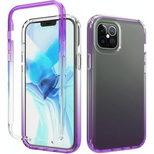 Shockproof  High Transparency Two-color Gradual Change PC+TPU Candy Colors Protective Case For iPhone 12 Pro Max(Purple)