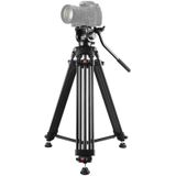 PULUZ Professional Heavy Duty Video Camcorder Aluminum Alloy Tripod with Fluid Drag Head for DSLR / SLR Camera  Adjustable Height: 80-160cm(Black)