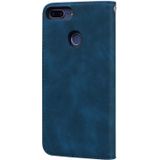 For Huawei Honor 9 Lite Frosted Business Magnetic Horizontal Flip PU Leather Case with Holder & Card Slot & Lanyard(Blue)