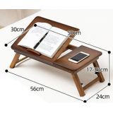 741ZDDNZ Bed Use Folding Height Adjustable Laptop Desk Dormitory Study Desk  Specification: Classic Tea Color 56cm Thick Bamboo