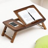 741ZDDNZ Bed Use Folding Height Adjustable Laptop Desk Dormitory Study Desk  Specification: Classic Tea Color 56cm Thick Bamboo