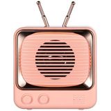 BD13 TV Shape Retro Bluetooth Wireless Speaker Mini Portable Card Audio(Pink)