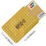 100 PCS Aluminum Foil RFID Blocking Credit Card ID Bank Card Case Card Holder Cover  Size: 9 x 6.3cm(Golden Grid)