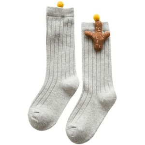 Baby Cartoon Anti-Slip Knitted Long Socks Knee Socks  Size:M(Light Gray)