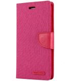 MERCURY GOOSPERY CANVAS DIARY for iPhone 8 Plus & 7 Plus  Canvas Texture Horizontal Flip Leather Case with Card Slots & Wallet & Holder(Magenta)