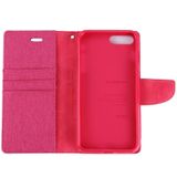 MERCURY GOOSPERY CANVAS DIARY for iPhone 8 Plus & 7 Plus  Canvas Texture Horizontal Flip Leather Case with Card Slots & Wallet & Holder(Magenta)