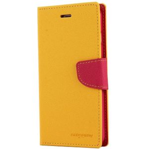 MERCURY GOOSPERY FANCY DIARY for iPhone 8 Plus & 7 Plus  Cross Texture Horizontal Flip Leather Case with Card Slots & Wallet & Holder(Yellow)