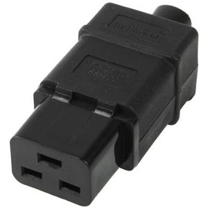 3 Prong Female AC Wall Universal Travel Power Socket Plug Adaptor(Black)