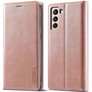 Voor Samsung Galaxy S21 + 5G LC.IMEEKE Sterk Magnetisme Ultradunne Horizontale Flip Matte TPU + PU Lederen Case met Houder & Kaart Slots & Portemonnee (Rose Gold)