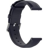 For Samsung Galaxy Watch 3 45mm 22mm Leather Strap with Round Tail Buckle(Navy Blue)