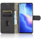 For OPPO Find X3 Neo Solid Color Skin Feel Magnetic Buckle Horizontal Flip Calf Texture PU Leather Case with Holder & Card Slots & Wallet(Black)