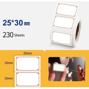 2 PCS Jewelry Tag Price Label Thermal Adhesive Label Paper for NIIMBOT B11 / B3S  Size: Lihgt Red 230 Sheets