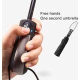Automatic Lightweight Portable Three Folding Waterproof Anti-UV Umbrella(Black)