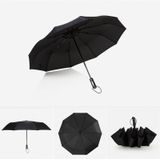 Automatic Lightweight Portable Three Folding Waterproof Anti-UV Umbrella(Black)