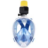 PULUZ 220mm Tube Water Sports Diving Equipment Full Dry Snorkel Mask for GoPro HERO9 Black / HERO8 Black / HERO7 /6 /5 /5 Session /4 Session /4 /3+ /3 /2 /1  Xiaoyi and Other Action Cameras  S/M Size(Blue)