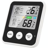 TS-9909-B Multifunction Large Screen Household Thermometer Hygrometer(Black)