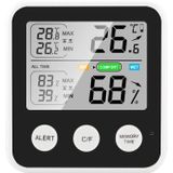 TS-9909-B Multifunction Large Screen Household Thermometer Hygrometer(Black)