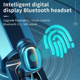 C1 Bluetooth 5.0 TWS Polygonal Touch Digital Display True Wireless Bluetooth Earphone with Charging Box(White)