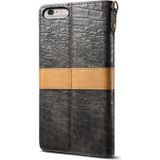 Splicing Color Crocodile Texture PU Horizontal Flip Leather Case for iPhone 6 Plus / 6s Plus  with Wallet & Holder & Card Slots & Lanyard (Grey)