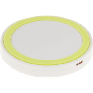 Qi Standard Wireless Charging Pad  for iPhone 8 / 8 Plus / X &  Samsung / Nokia / HTC and Other Mobile Phones (White + Fluorescent Green)