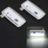 2 PCS Car DC12V / 1.5W / 6000K / 100LM LED Vanity Mirror Lamp Makeup Mirror Light with 18 SMD-3014 Lamps for BMW E93  White Light