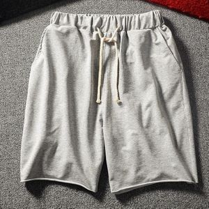 Mens Shorts Straight Casual Sports Pants Loose Solid Color Stretch Five-point Pants (Color:Grey Size:XXXXXL)