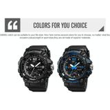 SKMEI 1742 Four-screen LED Digital Display Luminous Sports Shockproof Electronic Watch for Men(Blue)