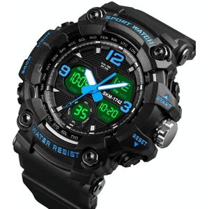 SKMEI 1742 Four-screen LED Digital Display Luminous Sports Shockproof Electronic Watch for Men(Blue)