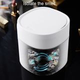 Household Mini Desktop Trash Can Covered Debris Storage Cleaning Cylinder Box  Style:Flip Lip(White)
