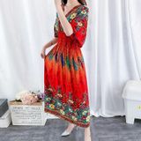 Seaside Holiday Printed High Waist Slim Beach Skirt (Color:2 Size:S)