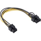 5 PCS 3682 6 Pin Female to 8 Pin Female Graphics Card Power Supply Adapter Cable  Length: 20cm