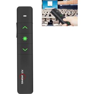 ASiNG A218 2.4GHz Wireless Green Laser Presenter PowerPoint Clicker Representation Remote Control Pointer  Control Distance: 100m