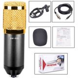 BM-800 3.5mm Studio Recording Wired Condenser Sound Microphone with Shock Mount  Compatible with PC / Mac for Live Broadcast Show  KTV  etc.(Black)