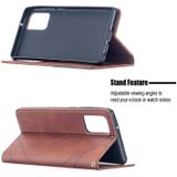 For Samsung Galaxy Note 20 Rhombus Texture Horizontal Flip Magnetic Leather Case with Holder & Card Slots & Wallet(Brown)