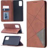 For Samsung Galaxy Note 20 Rhombus Texture Horizontal Flip Magnetic Leather Case with Holder & Card Slots & Wallet(Brown)