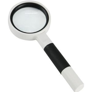 3 PCS Hand-Held Reading Magnifier Glass Lens Anti-Skid Handle Old Man Reading Repair Identification Magnifying Glass  Specification: 50mm 7 Times (Black White)